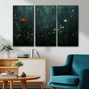 Wildflower Field Framed Wall Art, Vintage Botanical