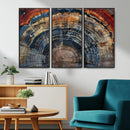 Abstract Tree Ring Wall Art, Colorful Framed Tree Ring Wall
