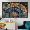 Framed Tree Ring Wall Art - Abstract Colorful Tree Ring Wall