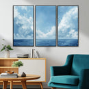 Abstract Ocean Print Artwork- Serene Blue Ocean Canvas Wall