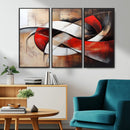 Abstract Wall Art - Modern Red and White Canvas Wall Art