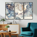 Abstract Blue and Gold Canvas Wall Art - Fluid Modern Ink