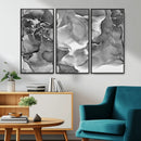 Black White Abstract Canvas Wall Art - Fluid Ink Artwork -