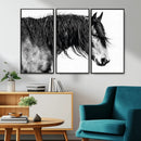 Majestic Horse Wall Art – Framed Black White Portrait Canvas by MyGreatCanvas | Canvas Wall Art Prints | Photo Prints & Wall Decor