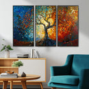 Yggdrasil Tree of Life Mosaic Stained Glass Wall Art Canvas,