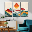 Southwest Mountain Wall Art Canvas Print – Boho Triptych