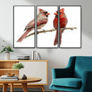 Cardinal Canvas Wall Art - Male and Female Cardinal Print -