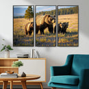 Grizzly Bear Family Wall Art Canvas Print – Majestic