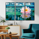 Lotus Flower Wall Art Canvas Print, Water Lily Large Wall