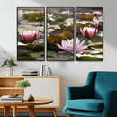 Lotus Flower Wall Art Canvas Print, Water Lily Large Wall
