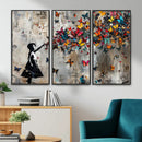Banksy Butterfly Girl Wall Art – Modern Graffiti Canvas