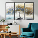 Silver Tree Wall Art – Framed Golden Leaves Canvas Artwork, by MyGreatCanvas | Canvas Wall Art Prints | Photo Prints & Wall Decor