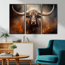 Highland Bull Canvas Abstract Canvas Wall Art Print –
