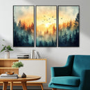 Sunrise Forest Wall Art – Framed Misty Pines Canvas Artwork by MyGreatCanvas | Canvas Wall Art Prints | Photo Prints & Wall Decor