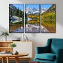 Maroon Bells Wall Art – Framed Snowy Mountain Canvas by MyGreatCanvas | Canvas Wall Art Prints | Photo Prints & Wall Decor