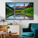 Sunrise Maroon Bells Lake Wall Art Canvas Print – Framed Elk