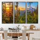 Forest Sunset Wall Art Canvas Print – Green Pines Sunset