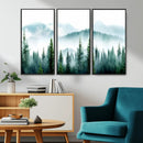Misty Pine Forest Wall Art, Foggy Mountain Landscape Canvas by MyGreatCanvas | Canvas Wall Art Prints | Photo Prints & Wall Decor