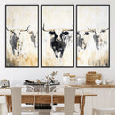 Texas Longhorn Wall Art Canvas Print – Rustic Western Bull