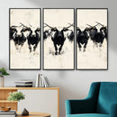Texas Longhorn Wall Art – Framed Black White Cattle Canvas by MyGreatCanvas | Canvas Wall Art Prints | Photo Prints & Wall Decor