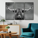 Texas Longhorn Wall Art Canvas Print – Framed Western Bull