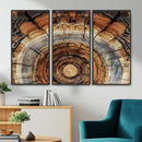 Tree Rings Wall Art Canvas Print – Rustic Wood Texture