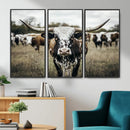Texas Longhorn Wall Art – Framed Speckled Cow Canvas by MyGreatCanvas | Canvas Wall Art Prints | Photo Prints & Wall Decor