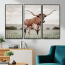 Texas Longhorn Wall Art – Framed Spotted Cattle Canvas by MyGreatCanvas | Canvas Wall Art Prints | Photo Prints & Wall Decor