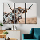 Texas Longhorn Wall Art – Framed Speckled Cow Canvas by MyGreatCanvas | Canvas Wall Art Prints | Photo Prints & Wall Decor