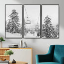 Snowy Ski Lift Wall Art – Framed Winter Forest Canvas by MyGreatCanvas | Canvas Wall Art Prints | Photo Prints & Wall Decor