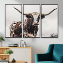 Texas Longhorn Wall Art Canvas Print – Framed Spotted Bull by MyGreatCanvas | Canvas Wall Art Prints | Photo Prints & Wall Decor