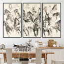 Running Horses Wall Art Canvas Print – Framed Galloping Herd