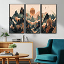 Wood Mountain Landscape Wall Art Canvas Print – Framed