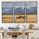 Grand Teton Park Wild Horses Wall Art Canvas Print – Framed by MyGreatCanvas | Canvas Wall Art Prints | Photo Prints & Wall Decor