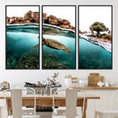 Sea Turtle Wall Art Canvas Print – Framed Ocean Life