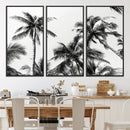 Palm Wall Art Canvas Print – Framed Monochrome Tropical