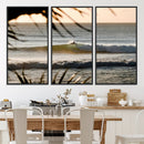 Sunset Surf Wall Art Canvas Print – Framed Golden Hour Waves