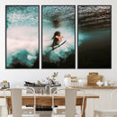 Vibrant Aquatic Motion Wall Art Canvas Print – Framed