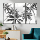 Black and White Palm Wall Art Canvas Print – Framed