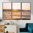 Calm Water Wall Art – Framed Sunset Waves Canvas Artwork, by MyGreatCanvas | Canvas Wall Art Prints | Photo Prints & Wall Decor