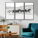 Wild Horses Running Wall Art Canvas Print, Framed Black by MyGreatCanvas | Canvas Wall Art Prints | Photo Prints & Wall Decor