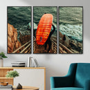 Surfer Stairway Wall Art – Framed Ocean Surf Canvas Artwork, by MyGreatCanvas | Canvas Wall Art Prints | Photo Prints & Wall Decor