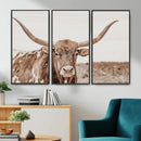 Longhorn Cow Wall Art Canvas Print – Framed Texas Ranch