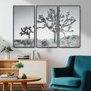 Joshua Tree Wall Art Canvas Print – Framed Black White