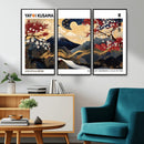 Modern Mount Fuji Wall Art Canvas Print – Framed Abstract