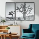 Joshua Trees Wall Art Canvas Print – Framed Black White