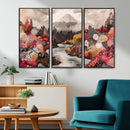 Mountain Wall Art Canvas Print – Framed Autumn Forest