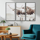 Longhorn Wall Art Canvas Print – Framed Western Cow Rustic