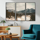 Mountain Landscape Wall Art Canvas Print – Framed Snowy