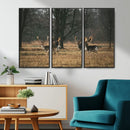Deer Wall Art Canvas Print – Framed Rustic Wildlife Stags